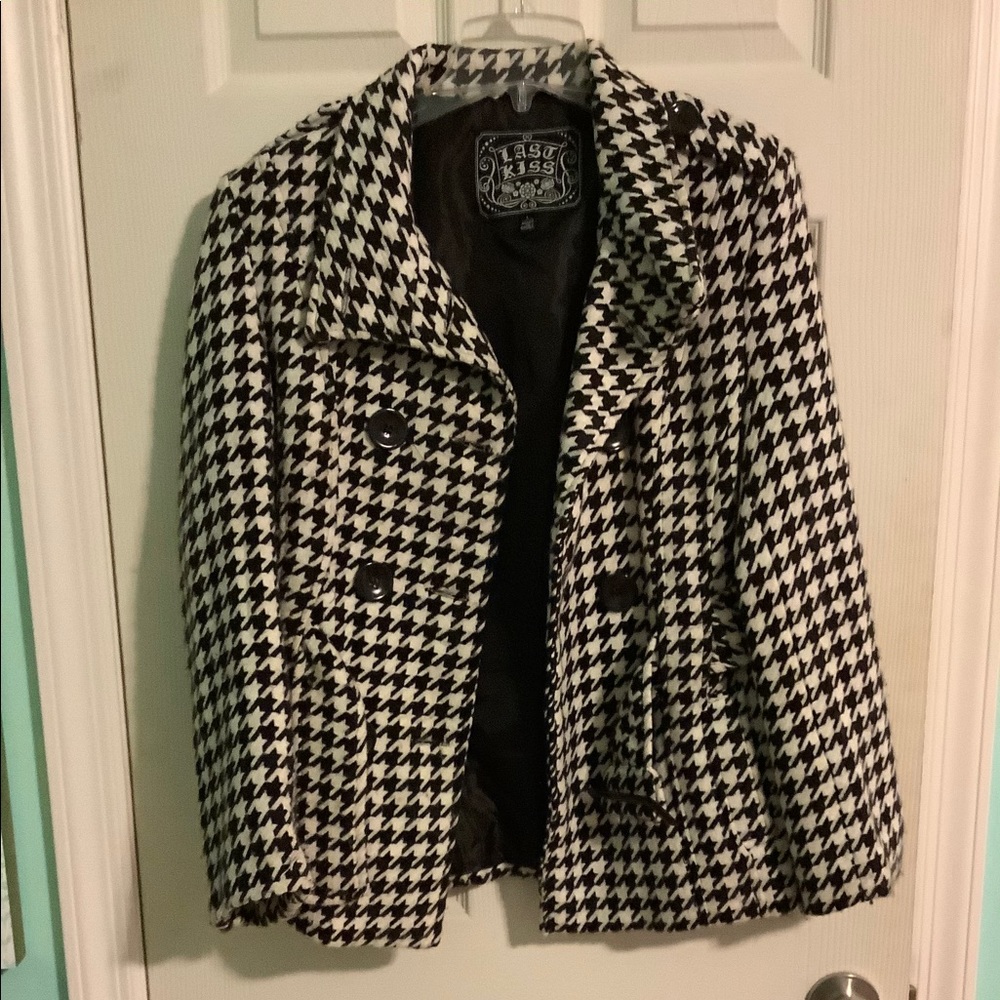 {Last Kiss} Chevron Pattern Pea Coat